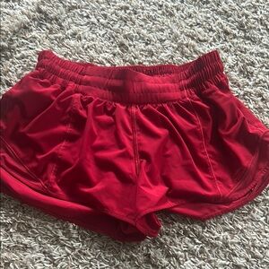 Red Lululemon Shorts Hotty Hot 2.5 Inseam